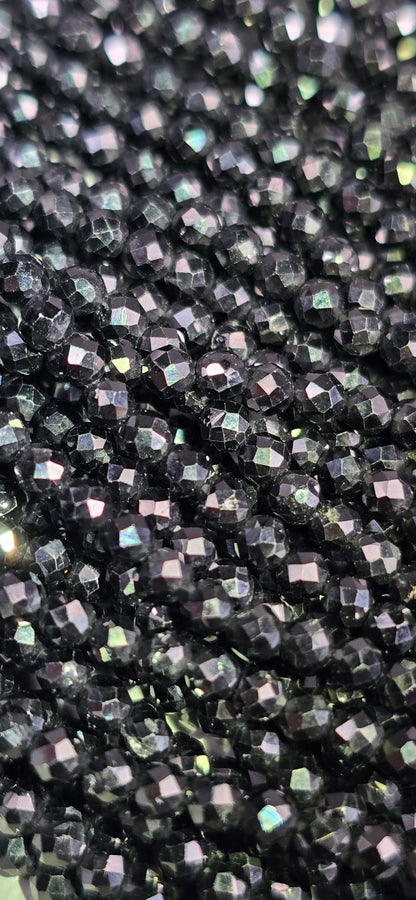 Black Spinel Beads - Facet