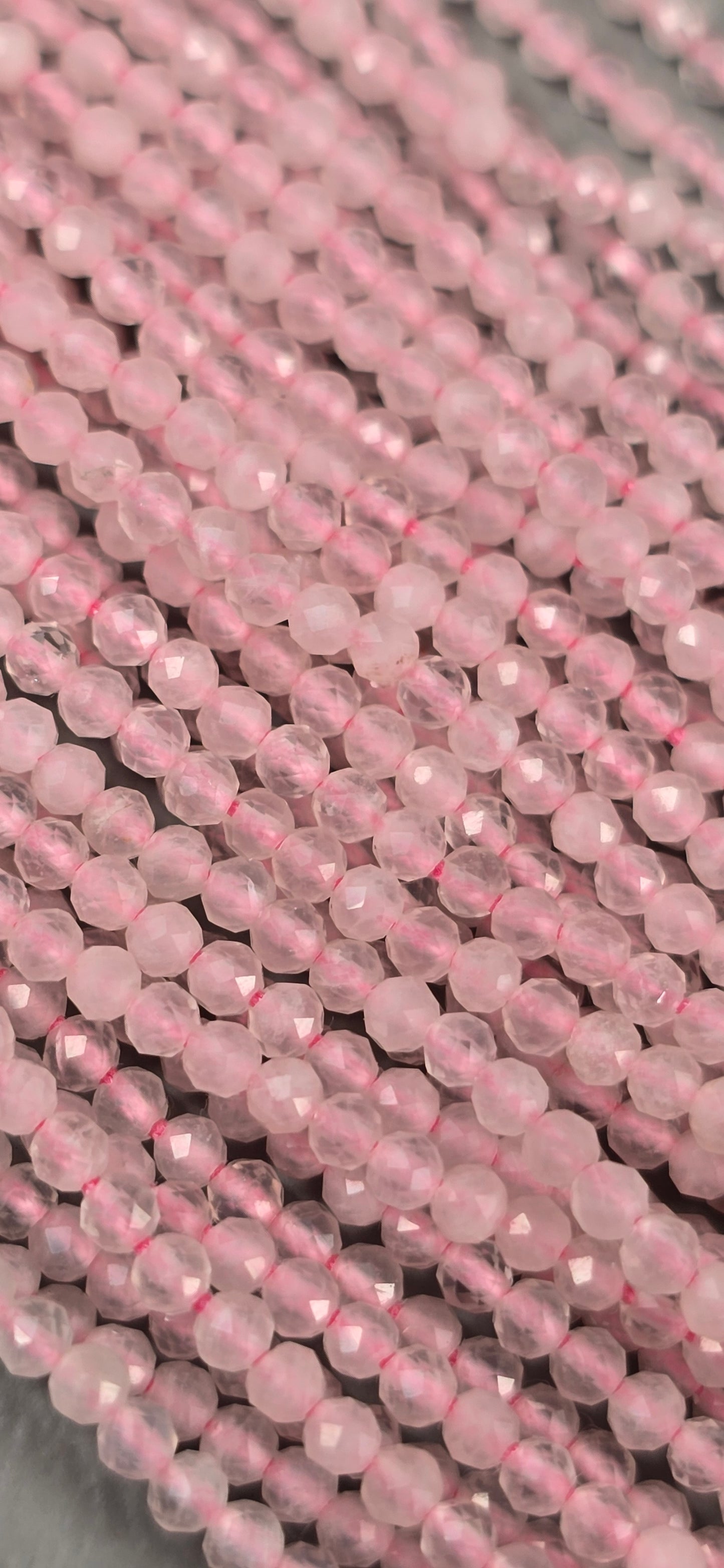 Rose Quartz Beads - Facet