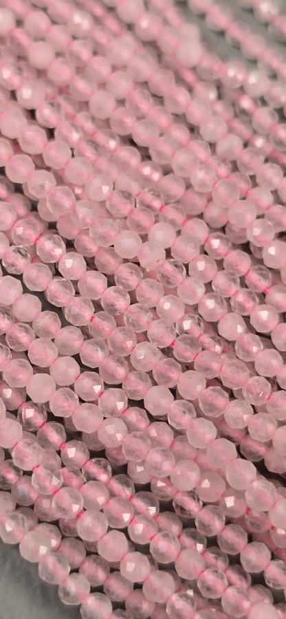 Rose Quartz Beads - Facet