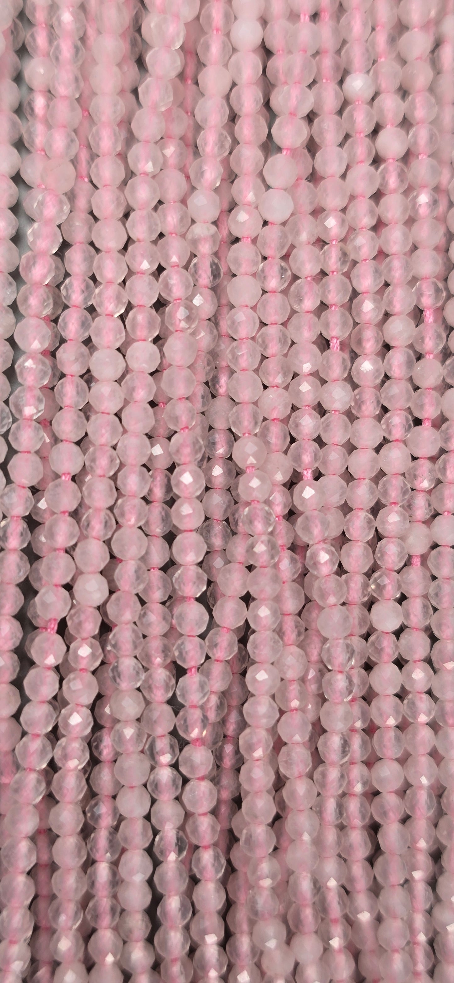 Rose Quartz Beads - Facet