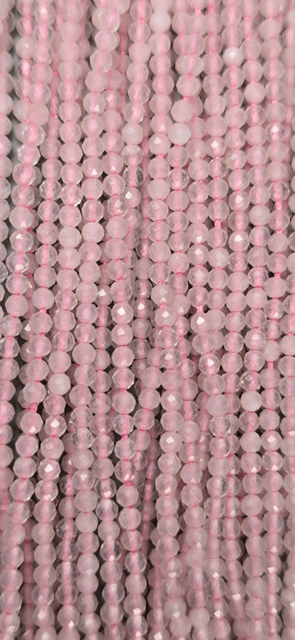 Rose Quartz Beads - Facet
