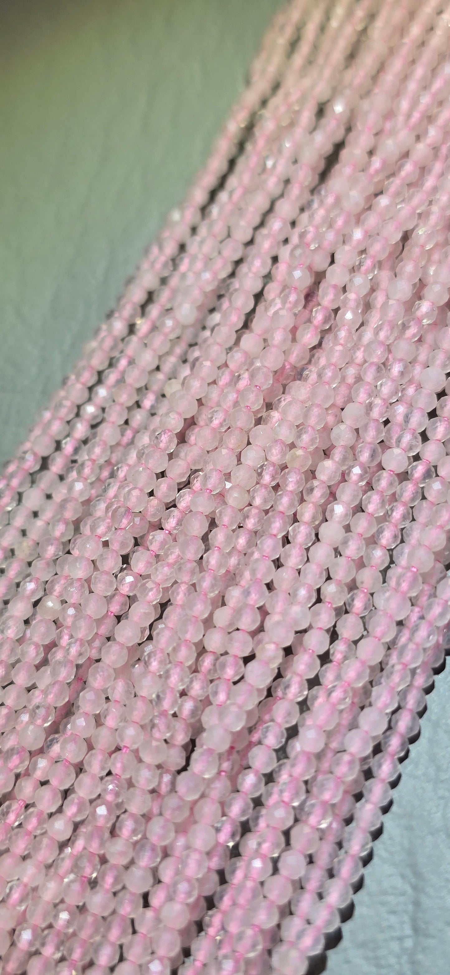 Rose Quartz Beads - Facet