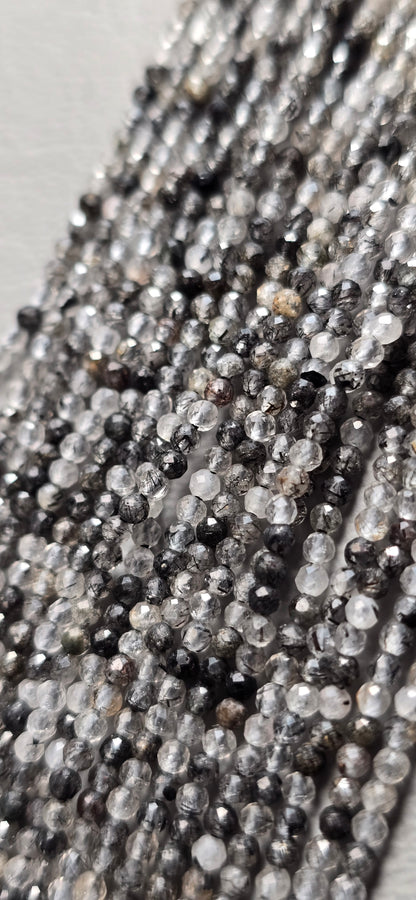 Tourmalated Quartz Beads - Facet