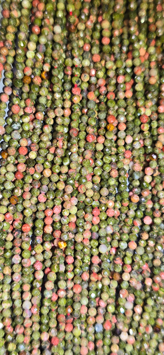 Unakite Beads - Facet