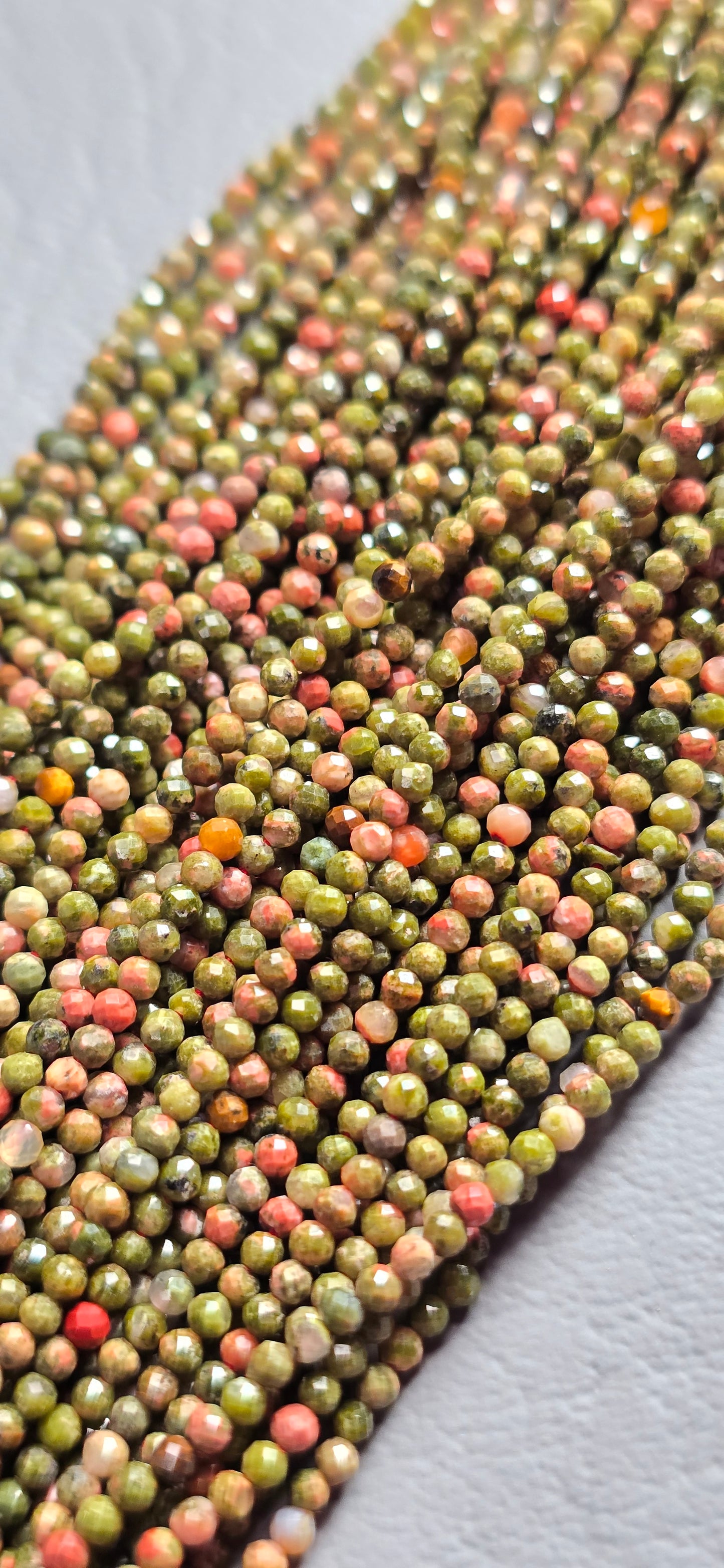 Unakite Beads - Facet