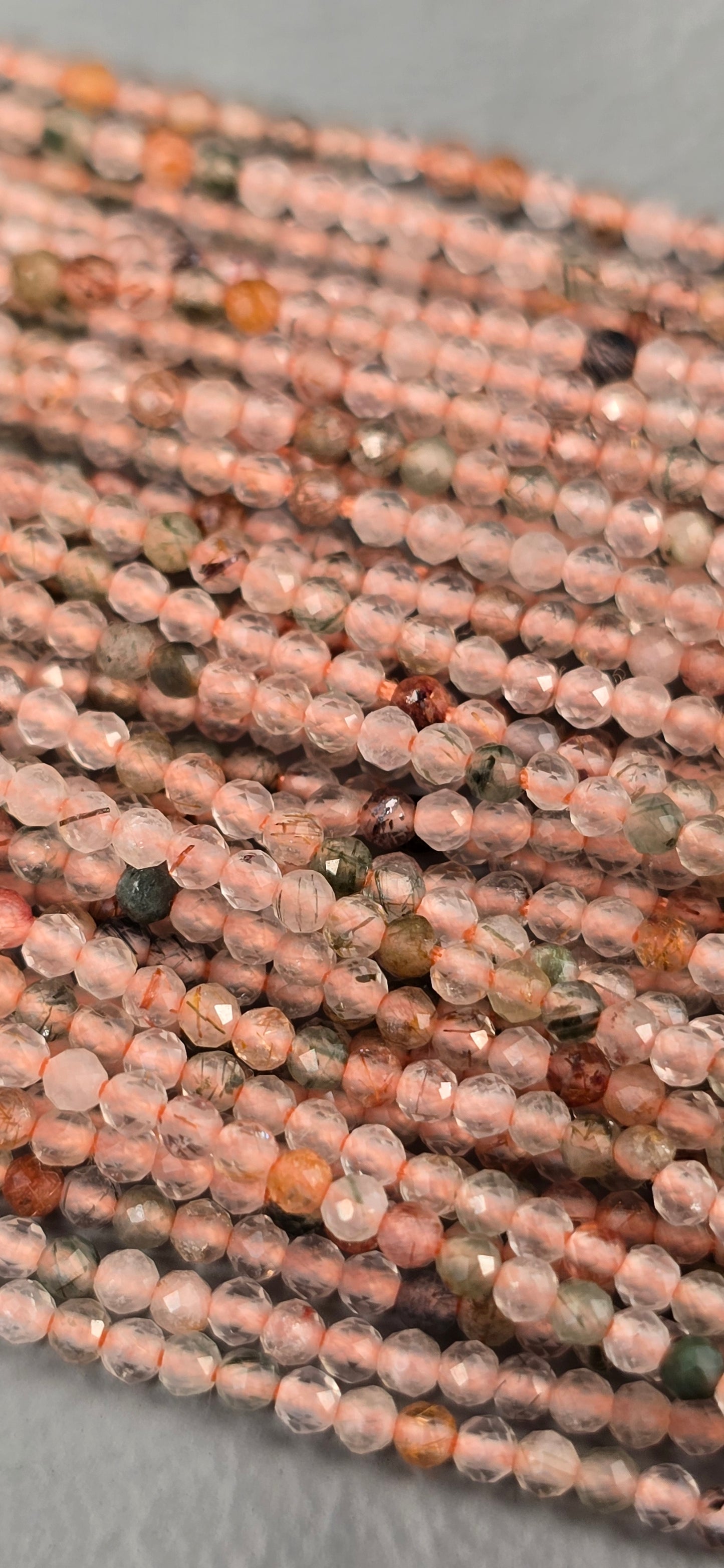Strawberry Quartz Beads - Facet