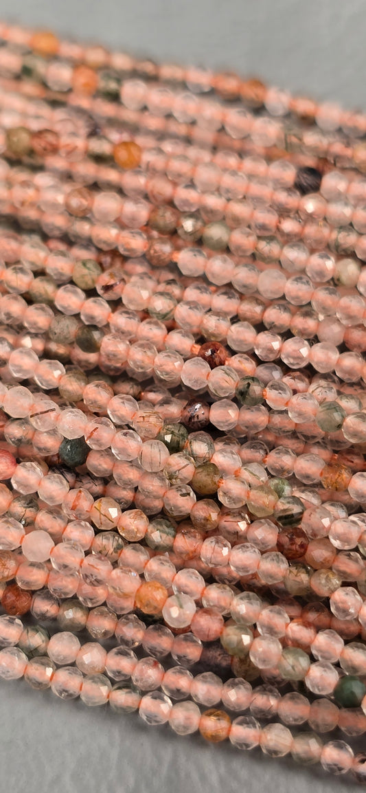 Strawberry Quartz Beads - Facet