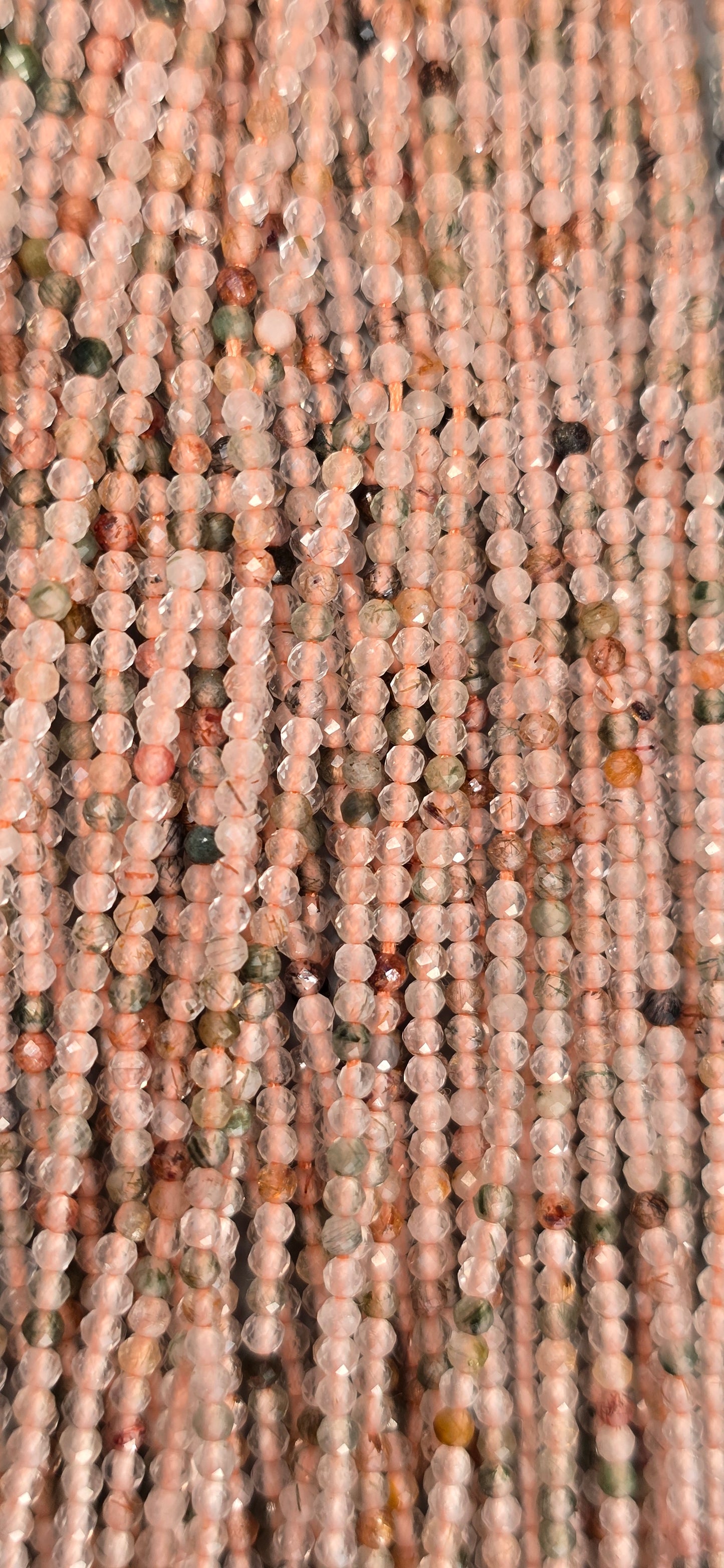 Strawberry Quartz Beads - Facet