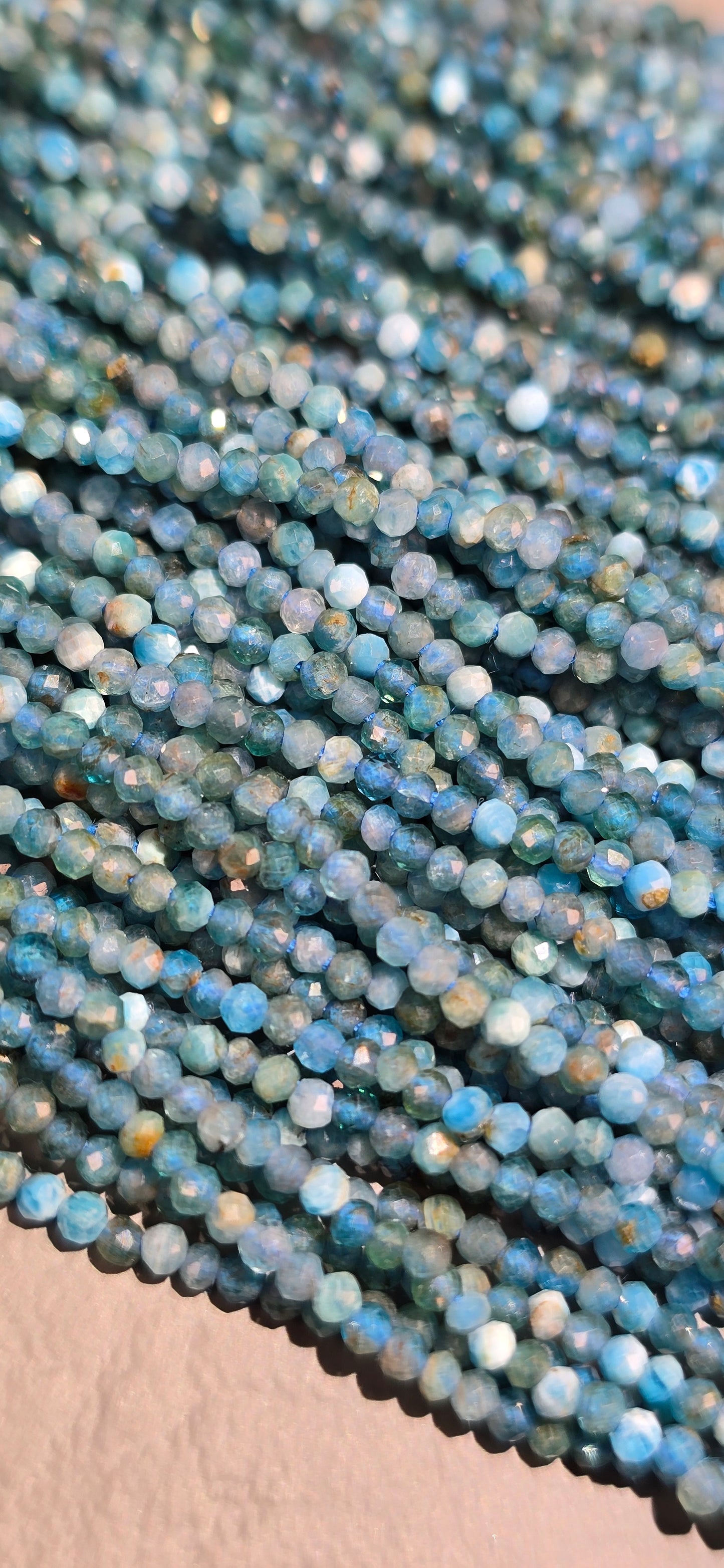 Blue Apatite Beads - Facet