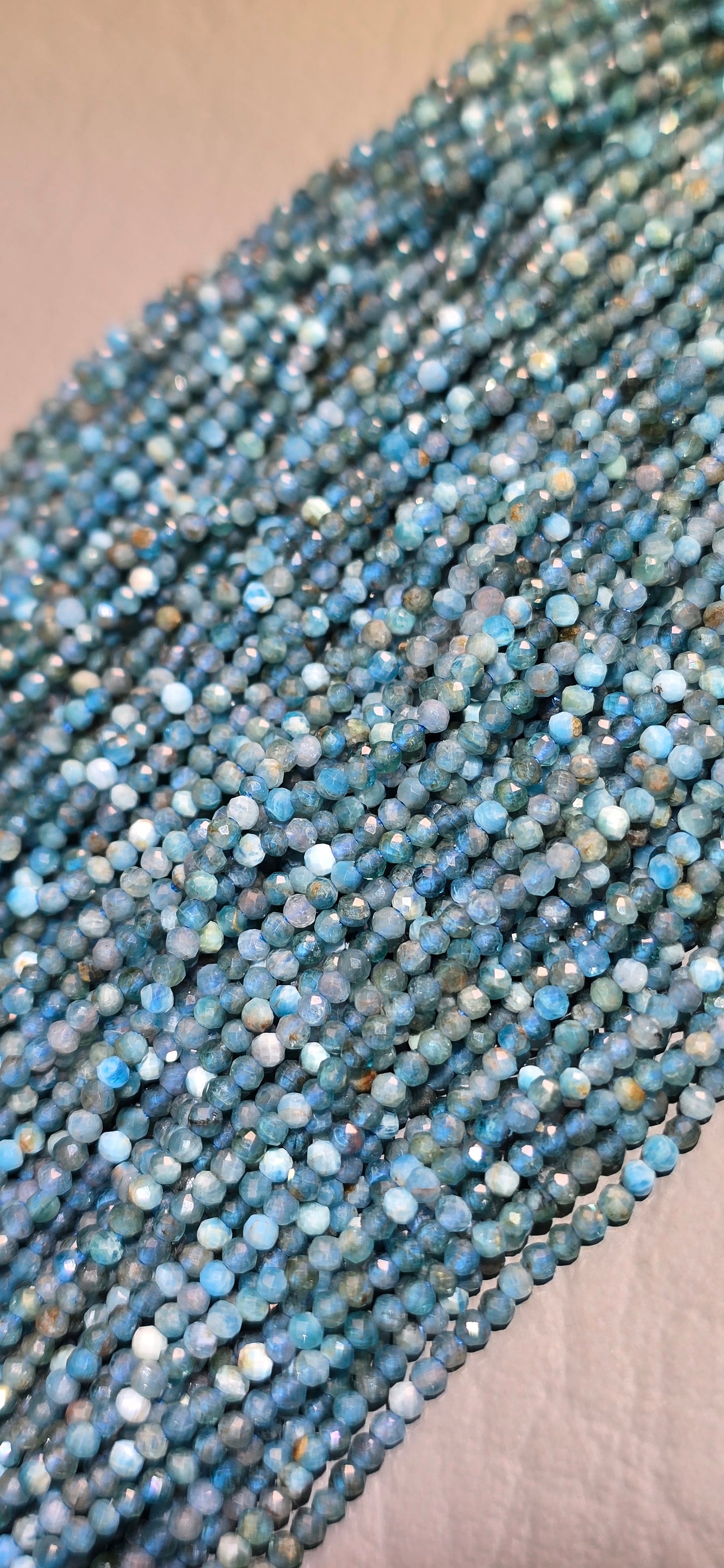 Blue Apatite Beads - Facet