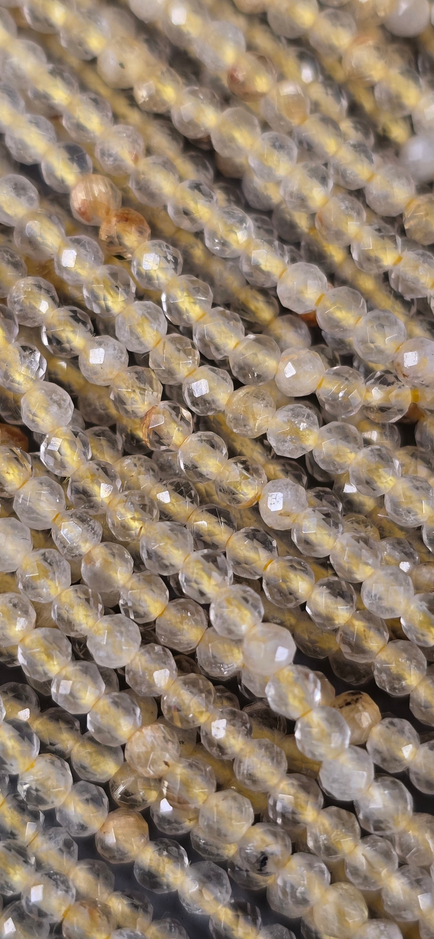 Golden Rutile Quartz Beads - Facet