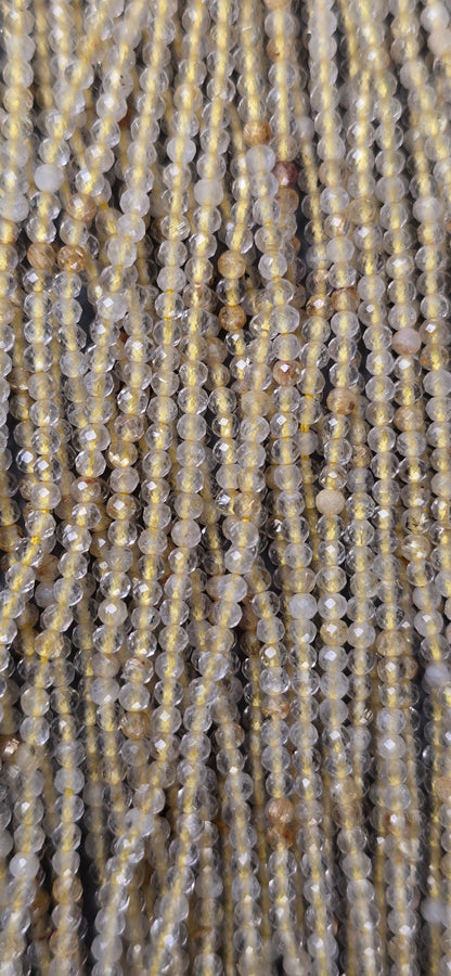 Golden Rutile Quartz Beads - Facet