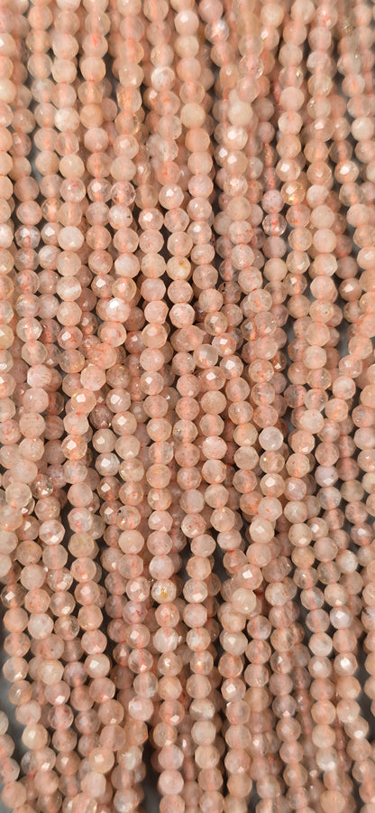 Peach Moonstone Beads - Facet