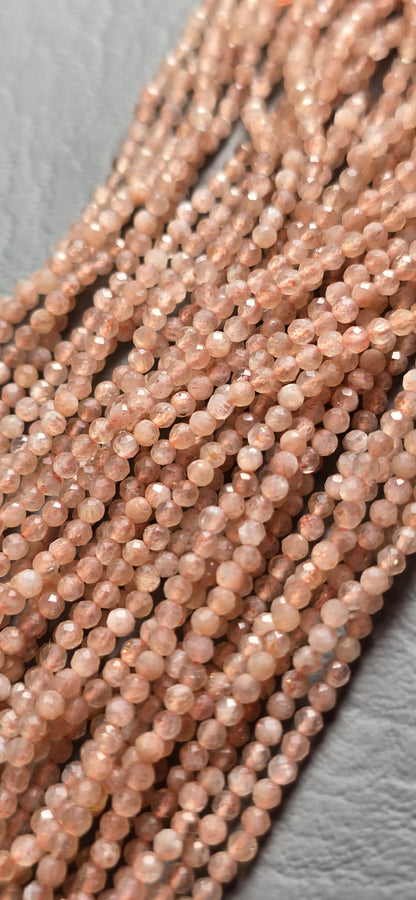 Peach Moonstone Beads - Facet
