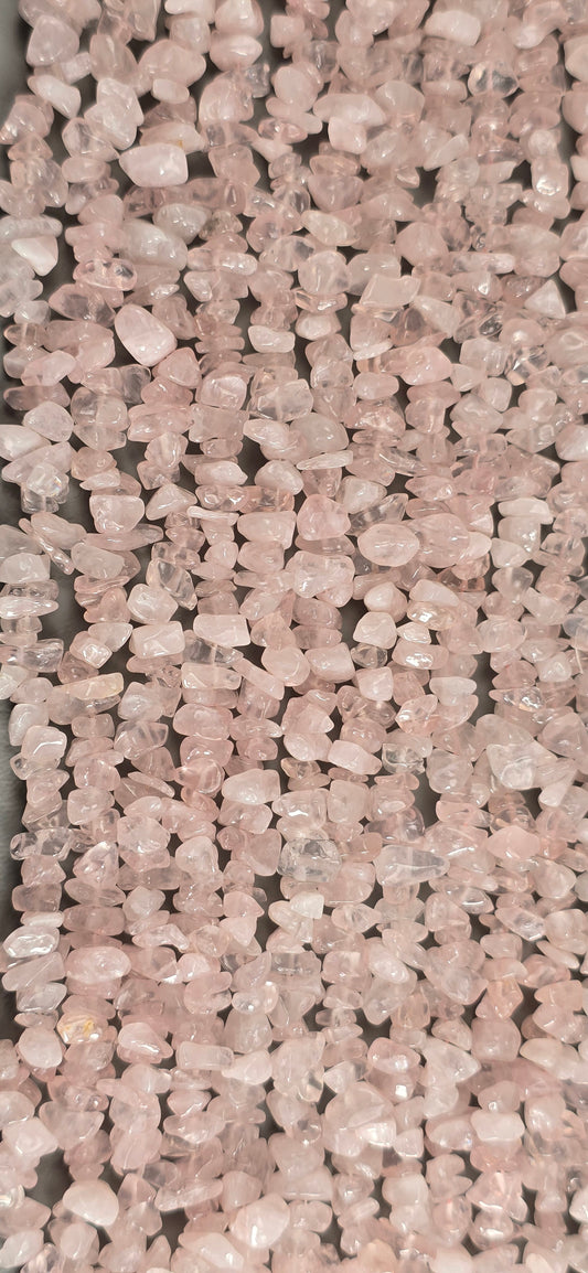 Rose Quartz Beads - Chip