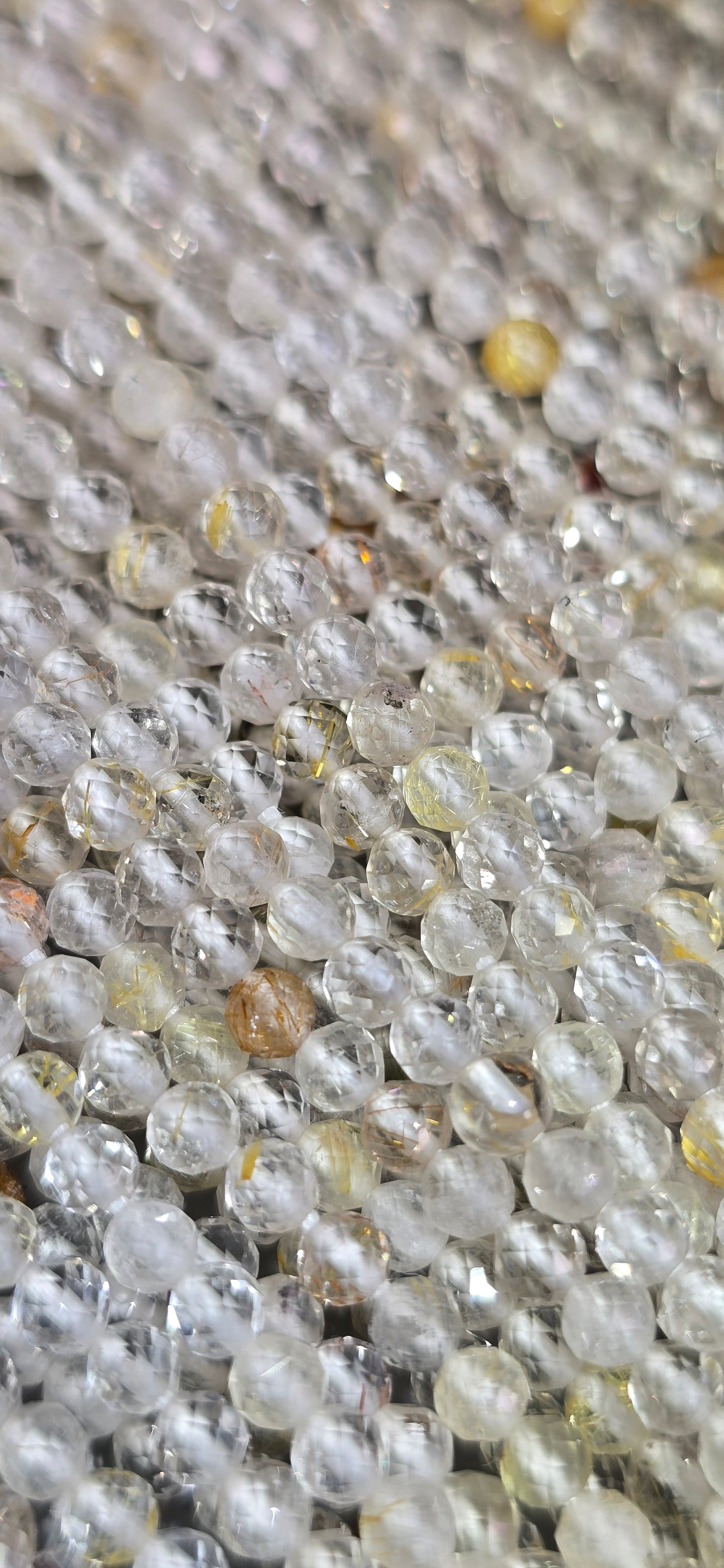 Rutilated Quartz Beads - Facet