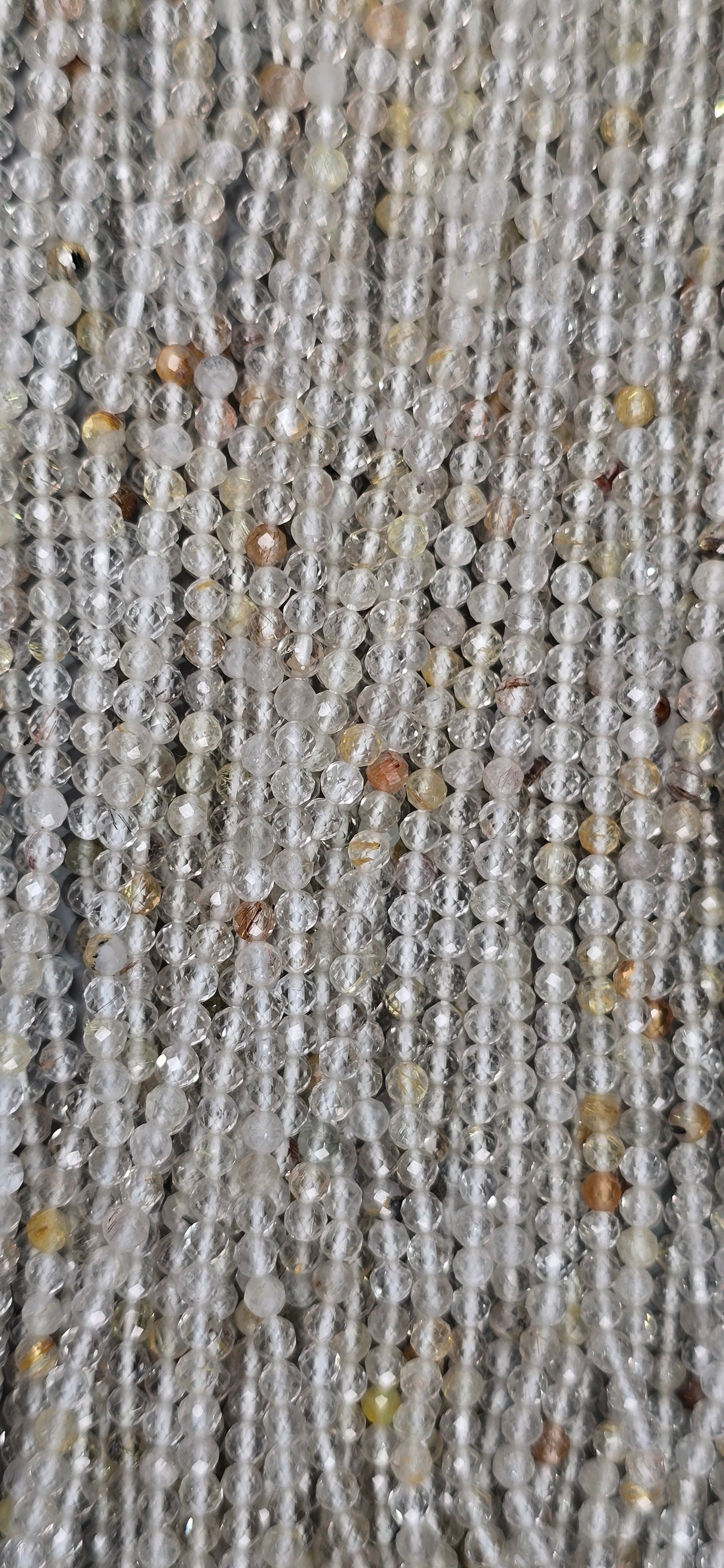 Rutilated Quartz Beads - Facet