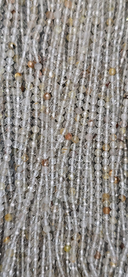 Rutilated Quartz Beads - Facet