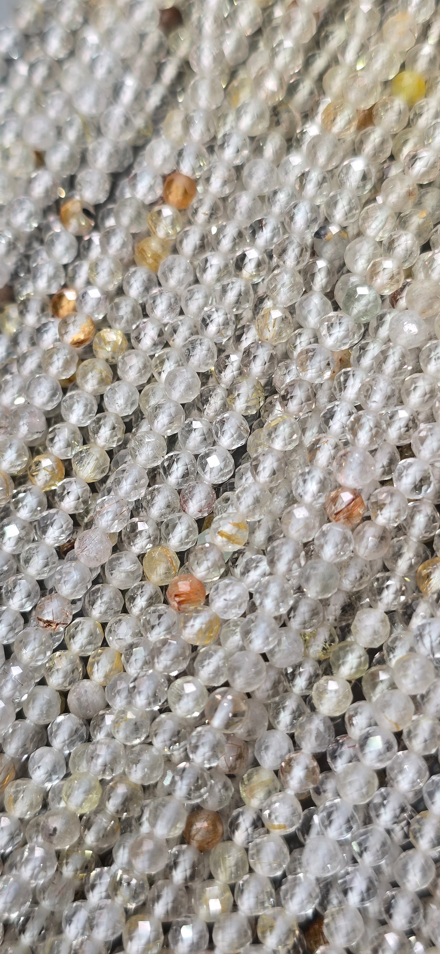 Rutilated Quartz Beads - Facet