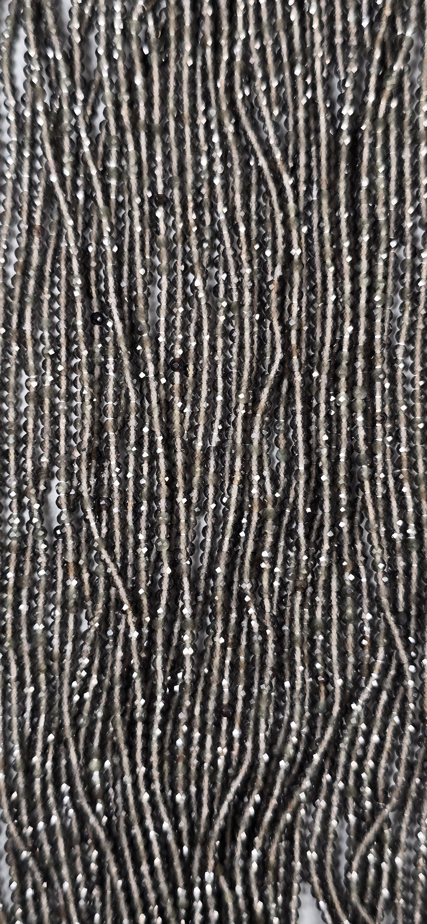 Silver Sheen Obsidian Beads - Facet