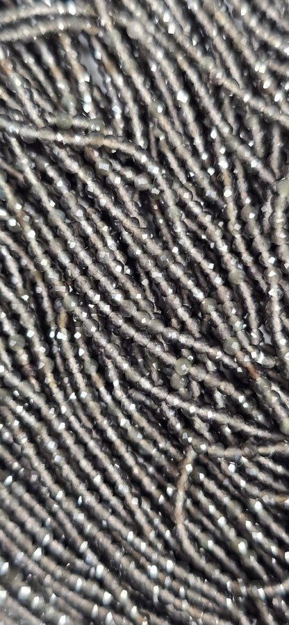 Silver Sheen Obsidian Beads - Facet