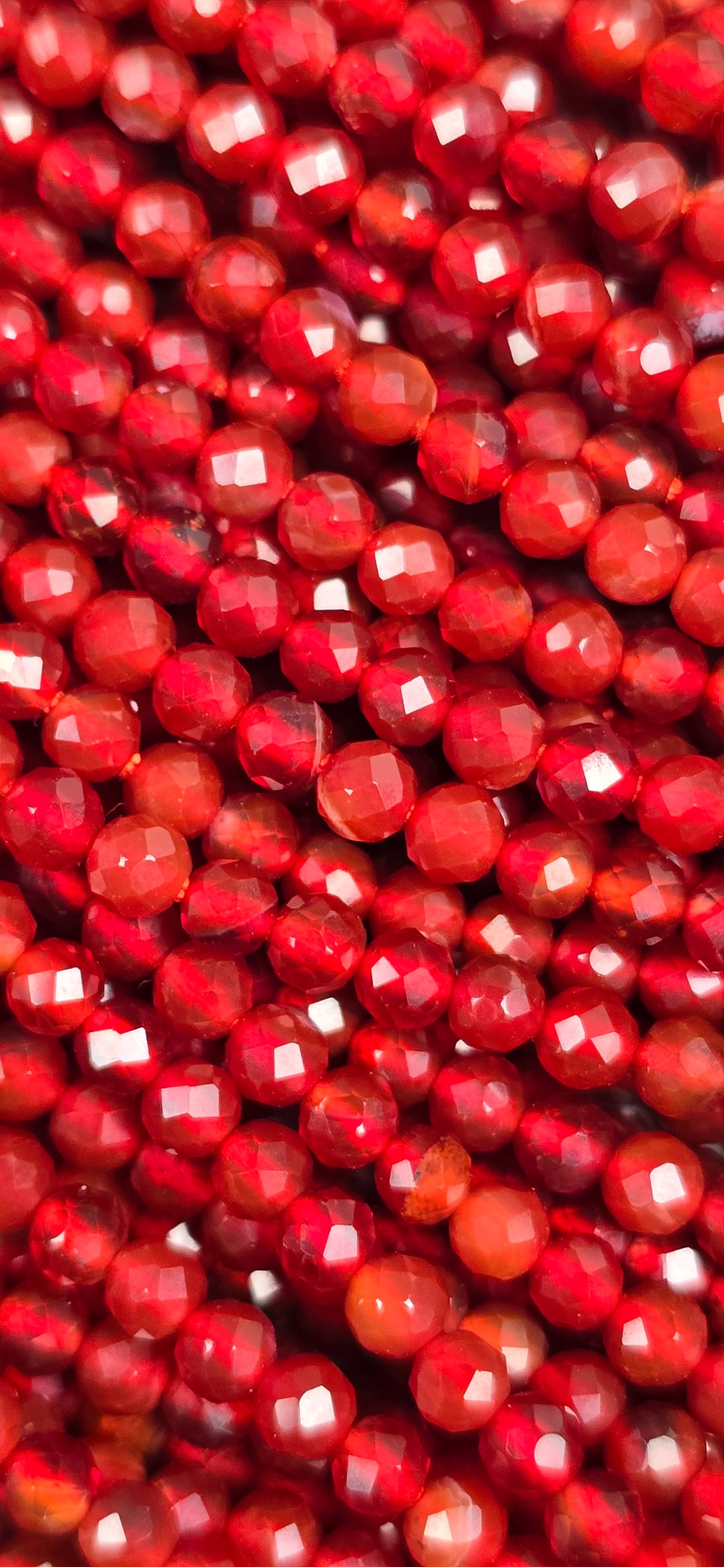 Carnelian Beads - Facet