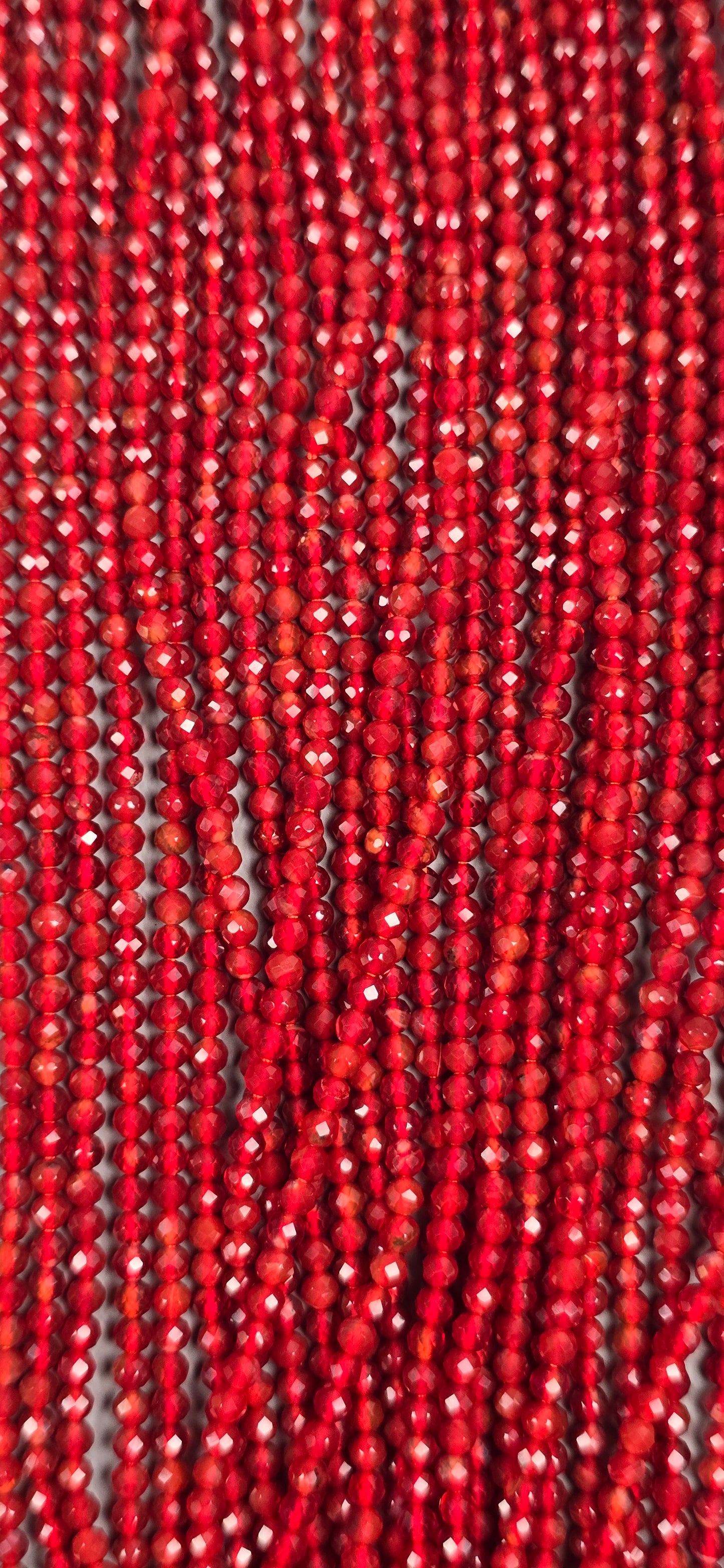Carnelian Beads - Facet