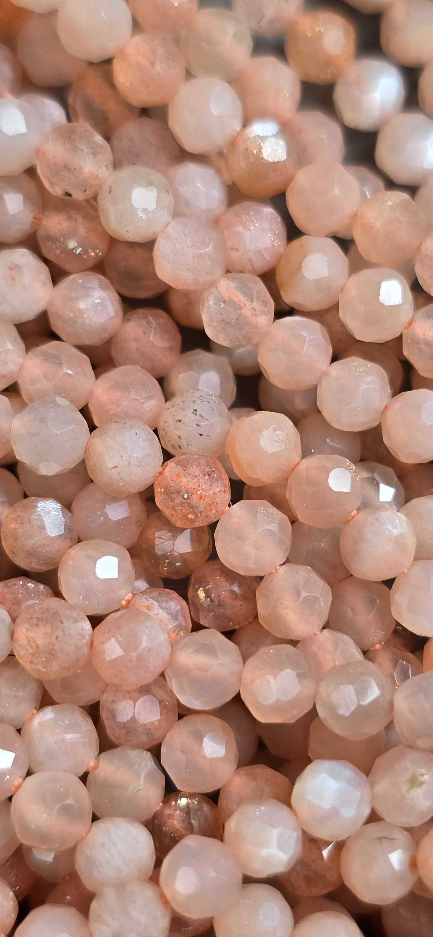 Peach Moonstone Beads - Facet