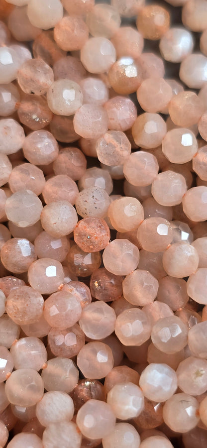 Peach Moonstone Beads - Facet