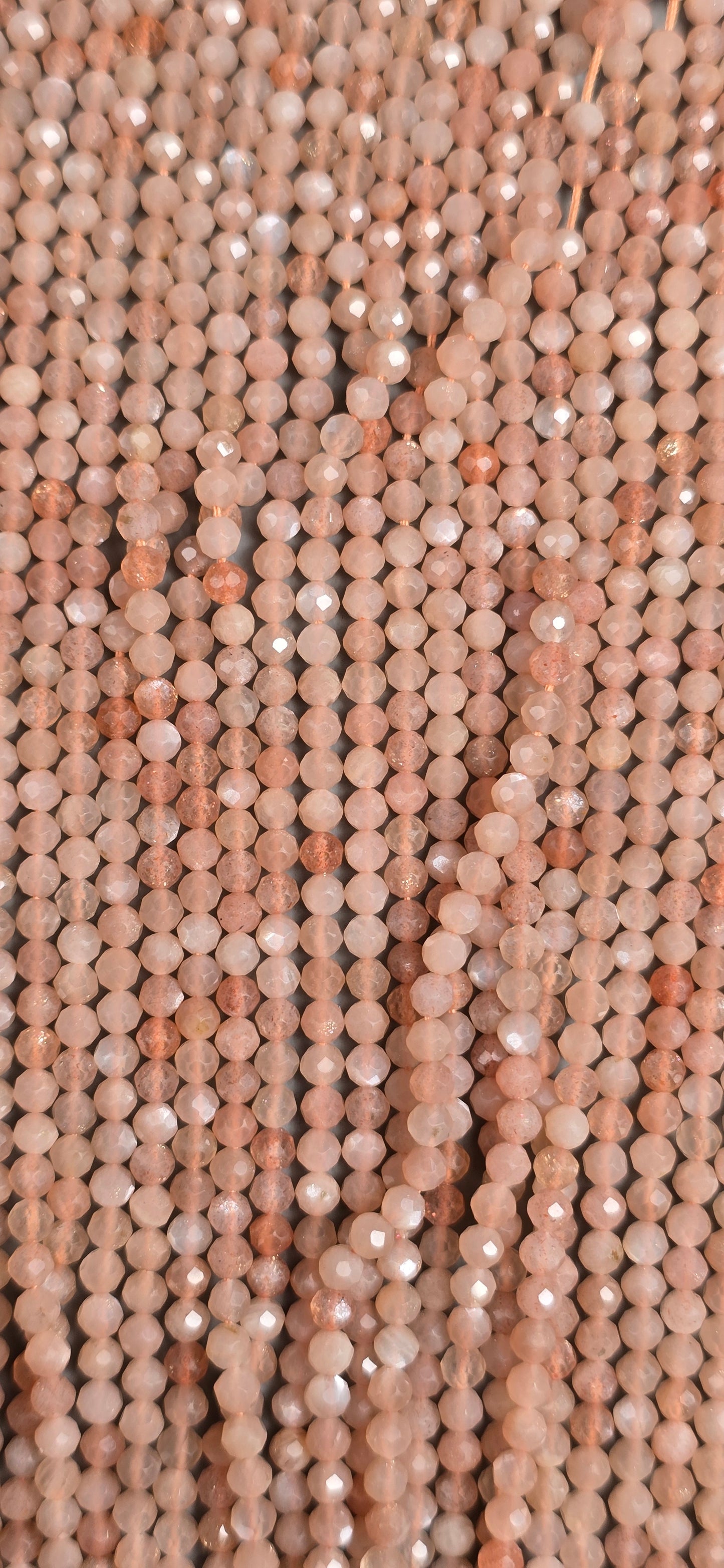 Peach Moonstone Beads - Facet
