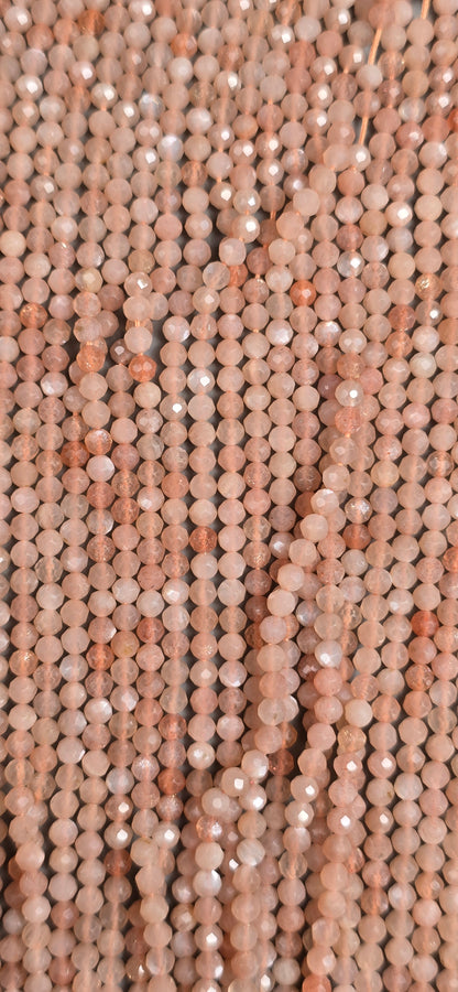 Peach Moonstone Beads - Facet