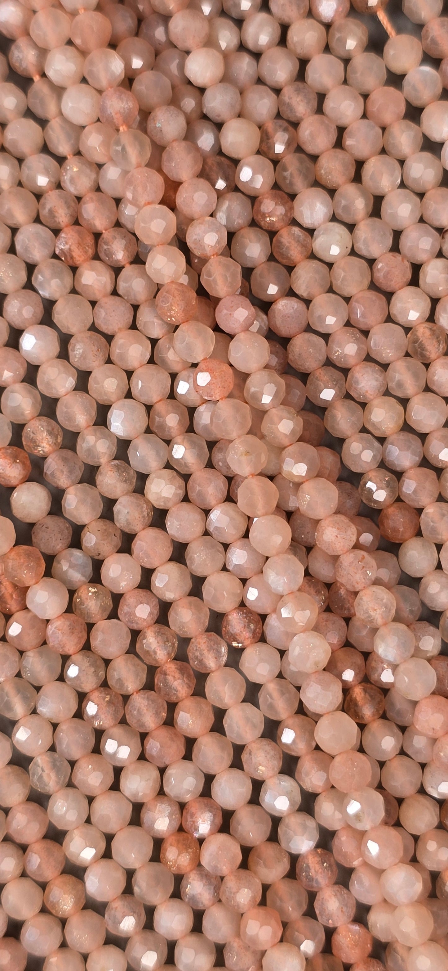 Peach Moonstone Beads - Facet