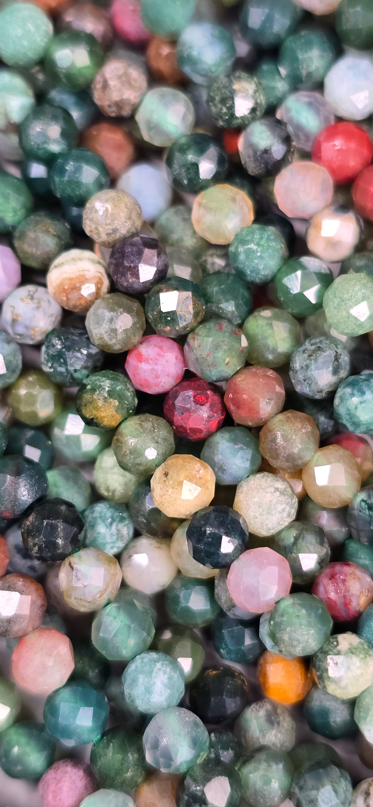 Mixed Moss Agate Beads - Facet