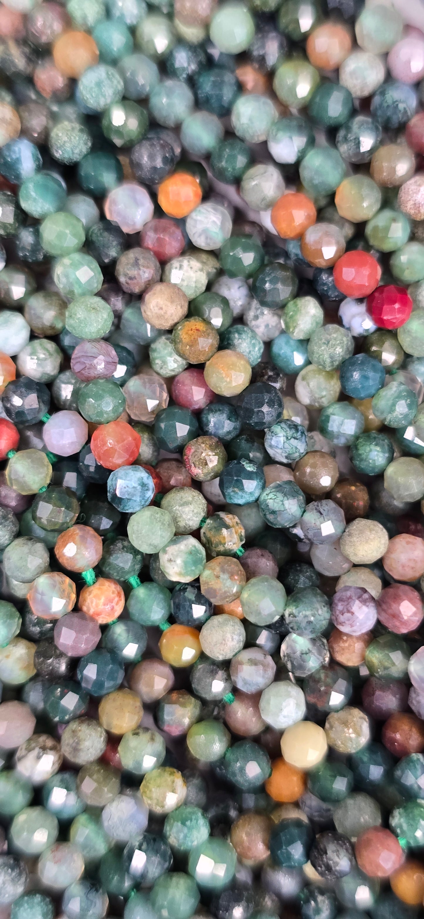 Mixed Moss Agate Beads - Facet