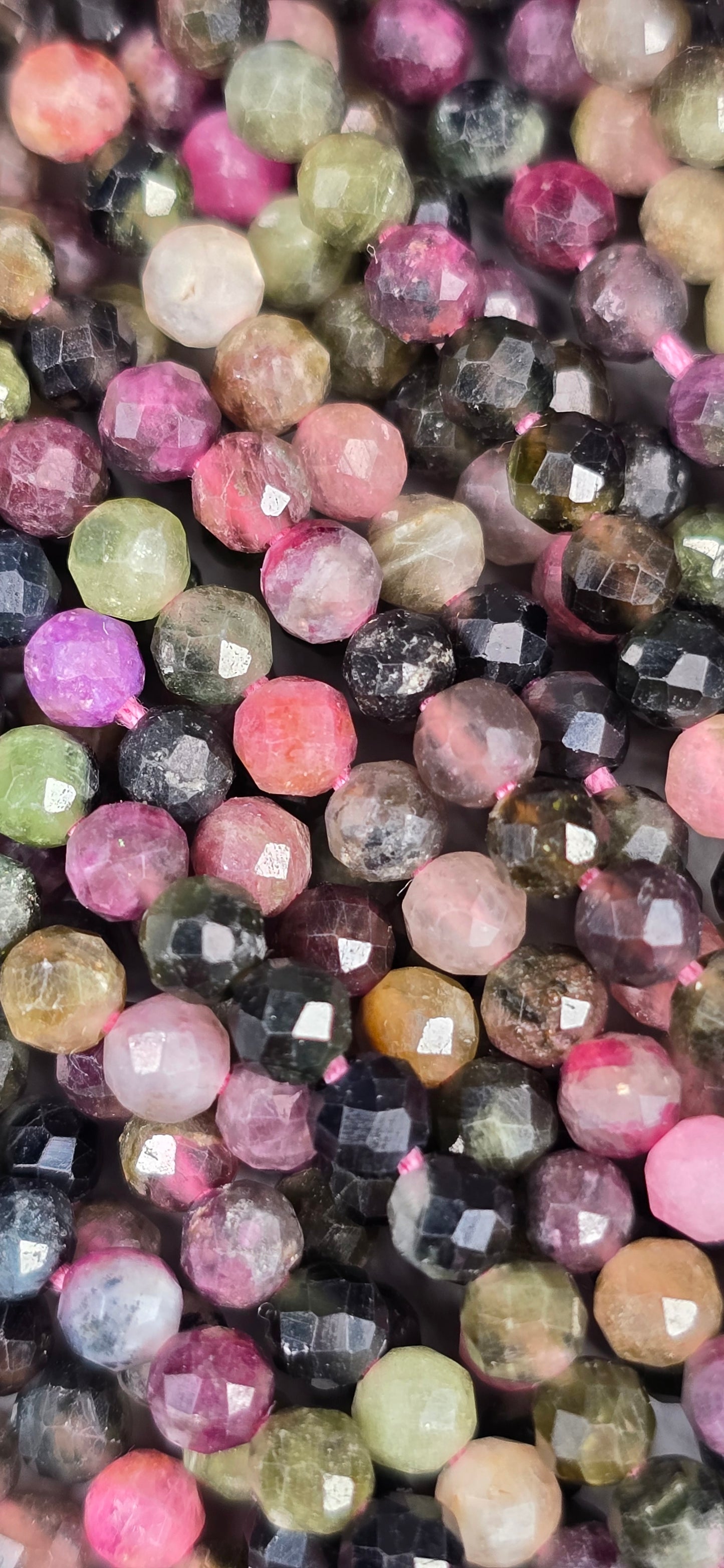 Multicolor Tourmaline Beads - Facet