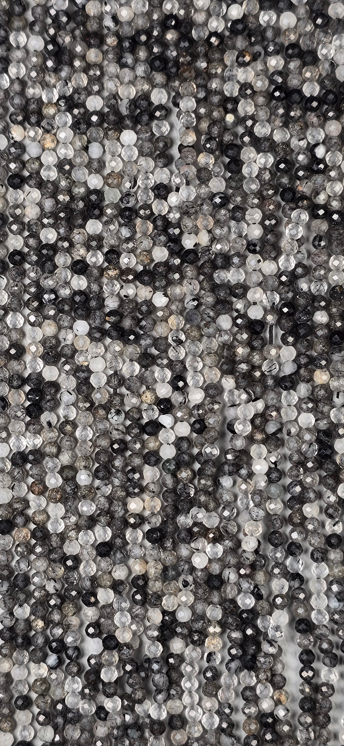 Tourmalated Quartz Beads - Facet