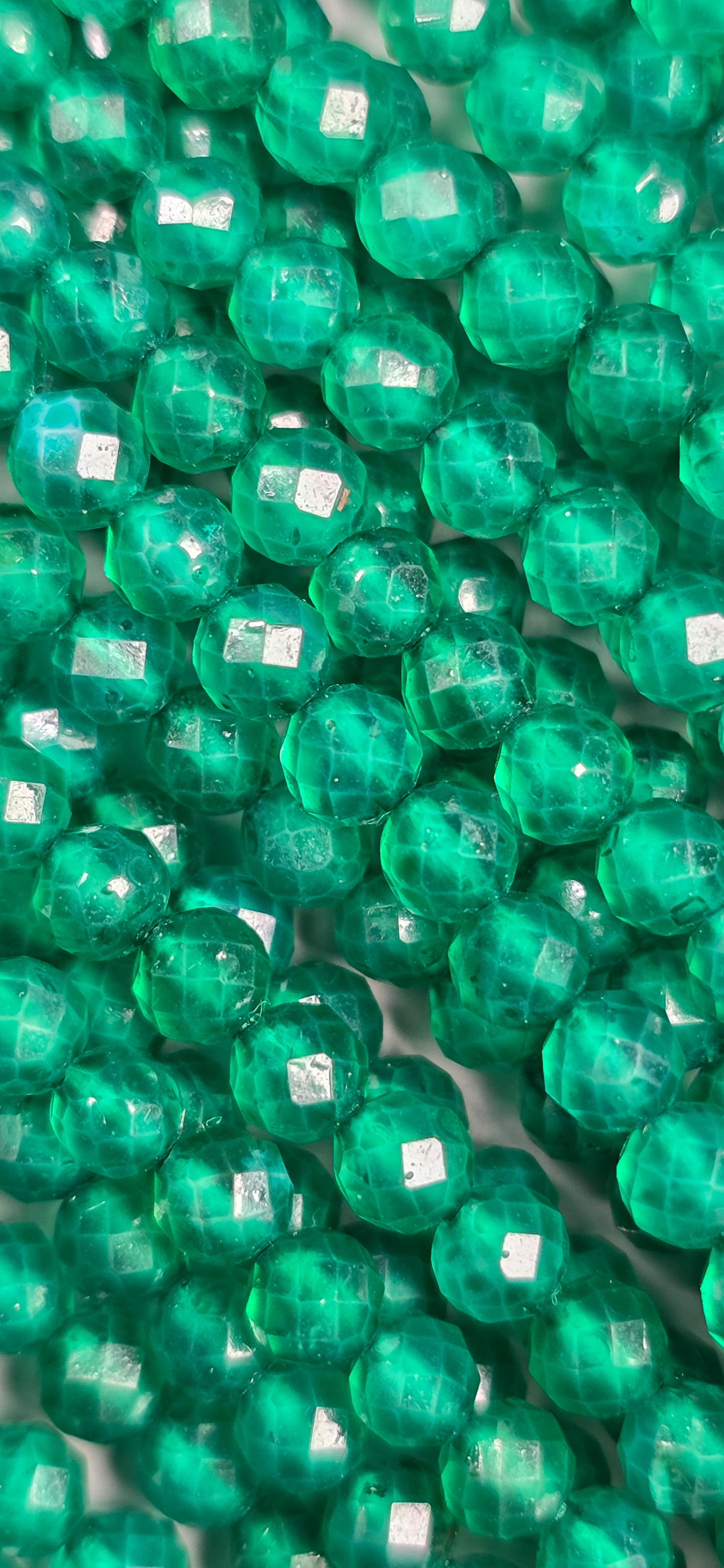 Dyed Green Onyx (Calcite) Beads - Facet