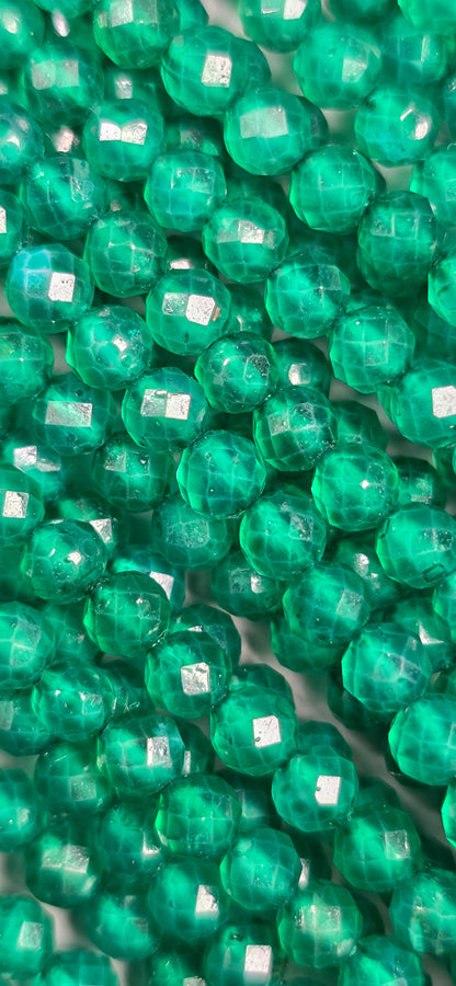 Dyed Green Onyx (Calcite) Beads - Facet