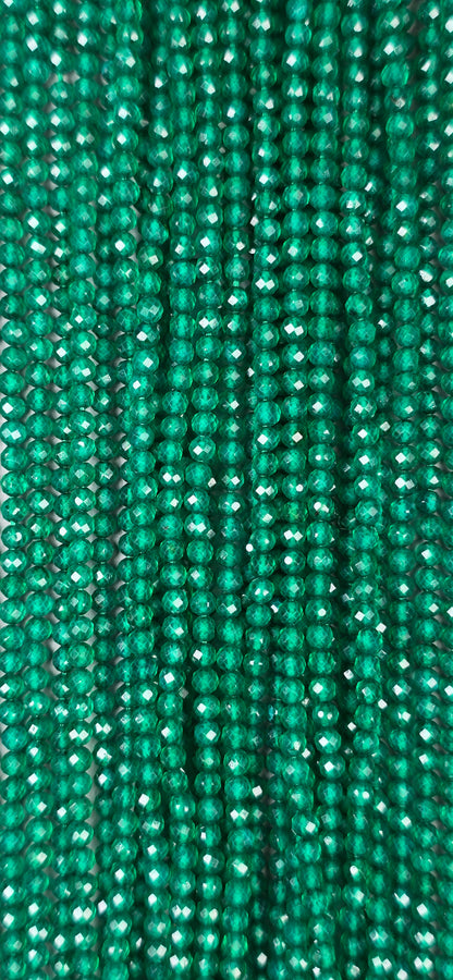 Dyed Green Onyx (Calcite) Beads - Facet