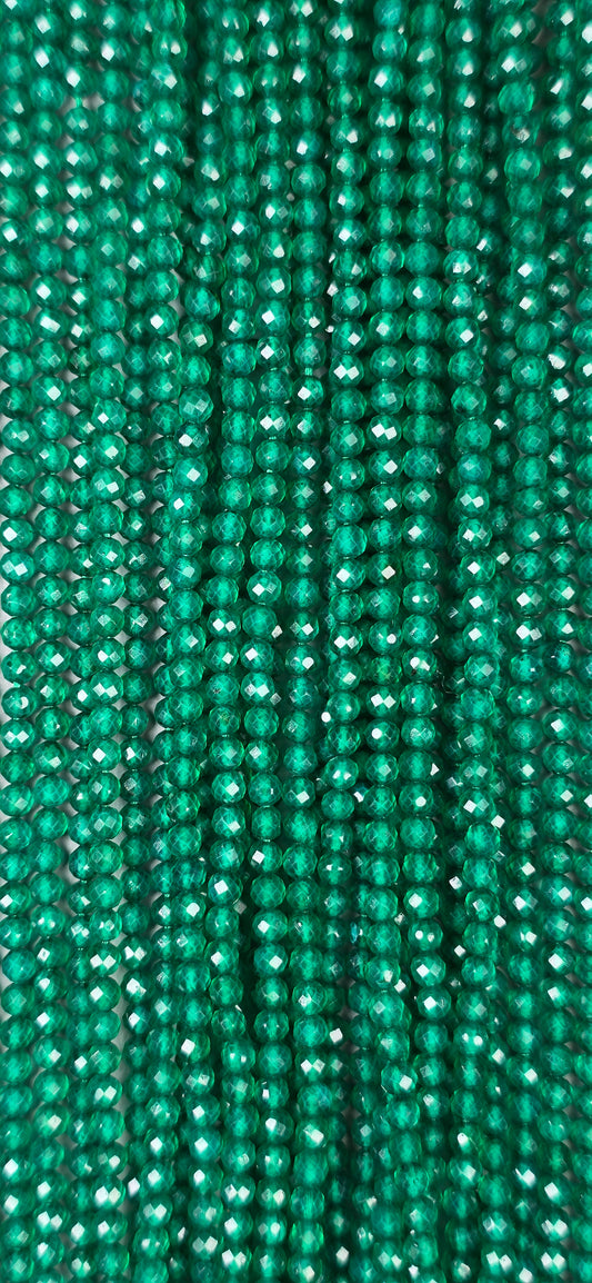 Dyed Green Onyx (Calcite) Beads - Facet