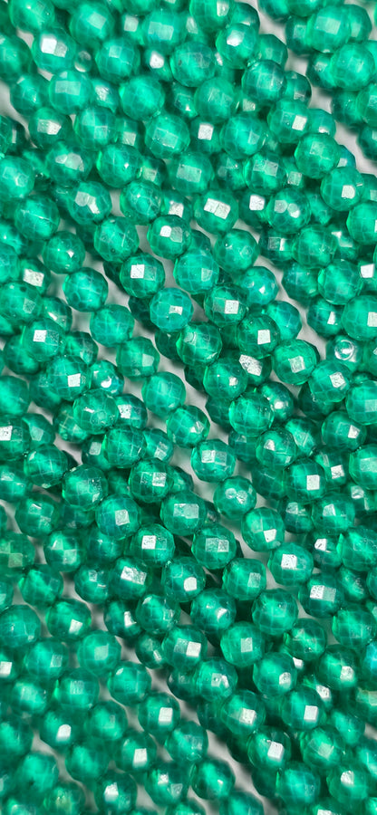 Dyed Green Onyx (Calcite) Beads - Facet