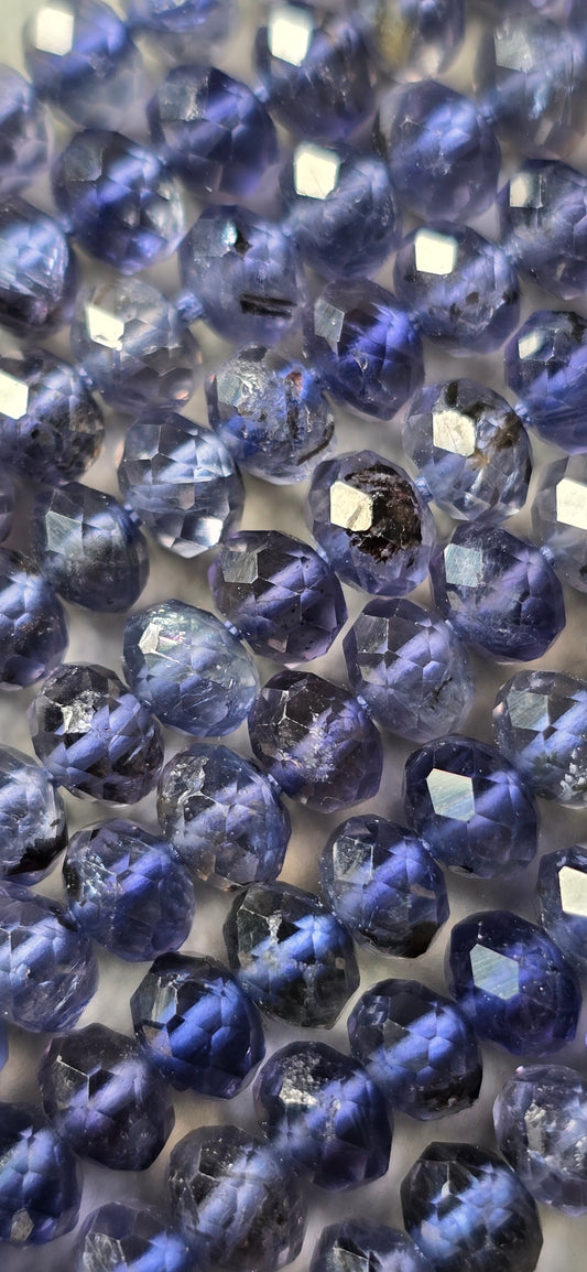 Iolite Rondelle Beads - Facet