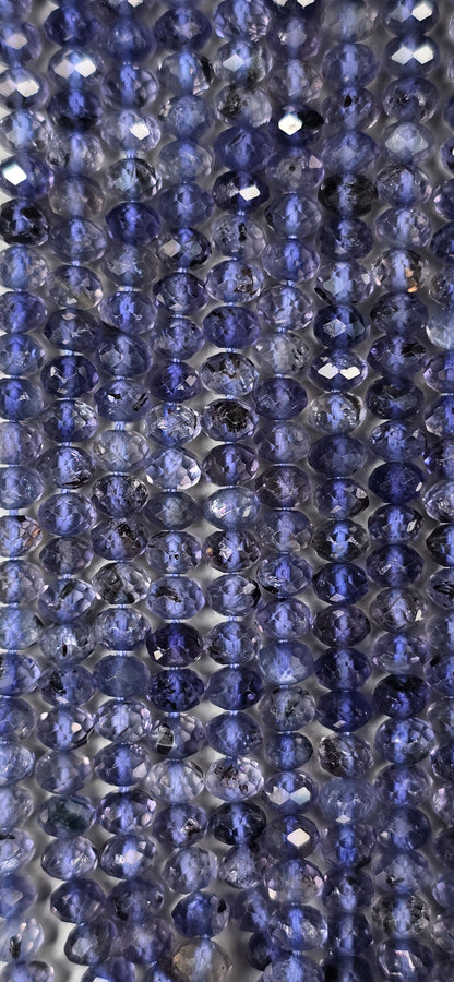 Iolite Rondelle Beads - Facet