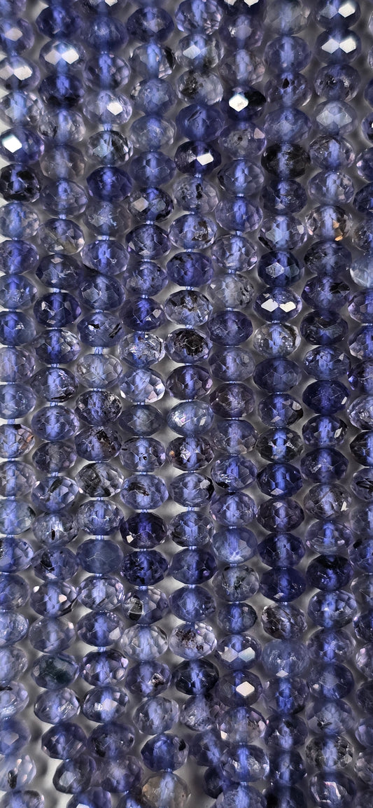 Iolite Rondelle Beads - Facet