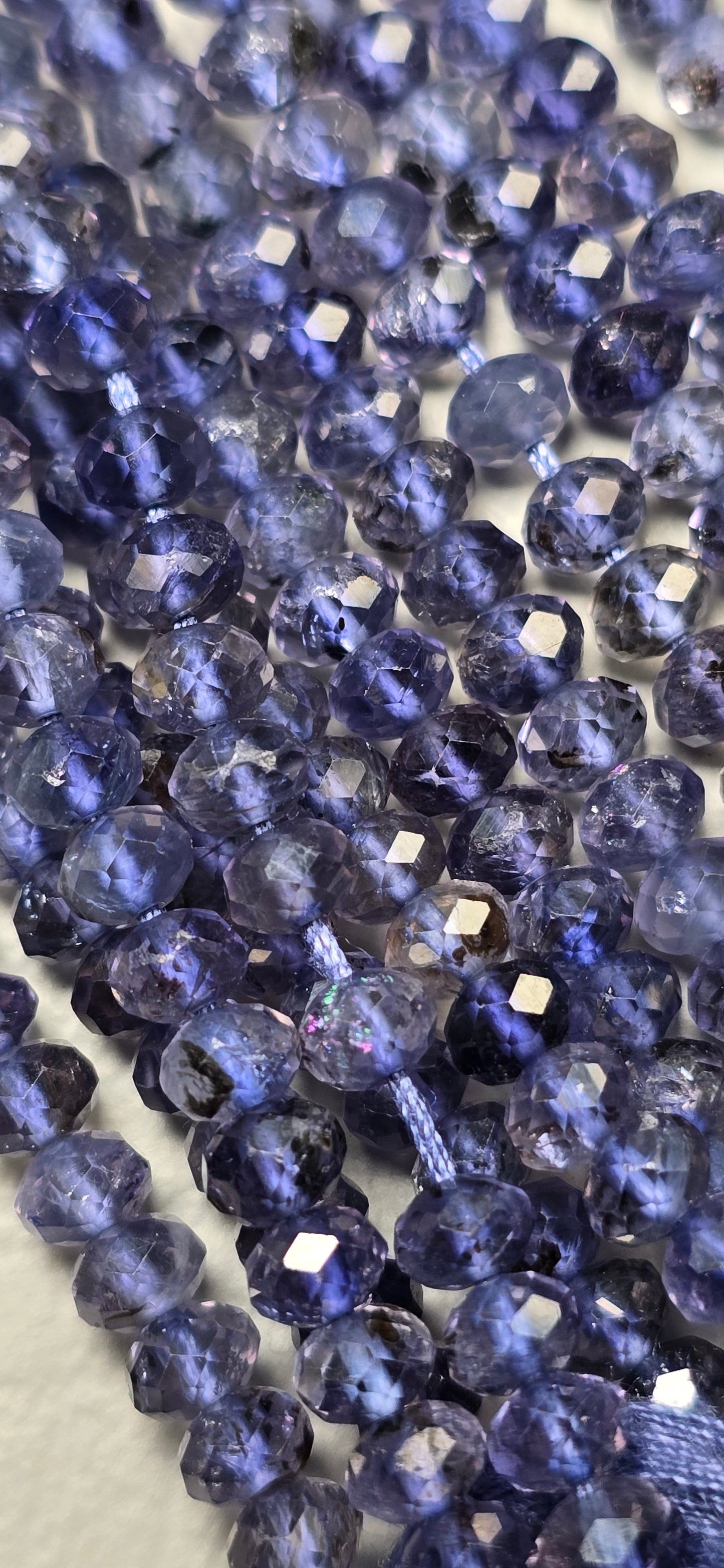 Iolite Rondelle Beads - Facet