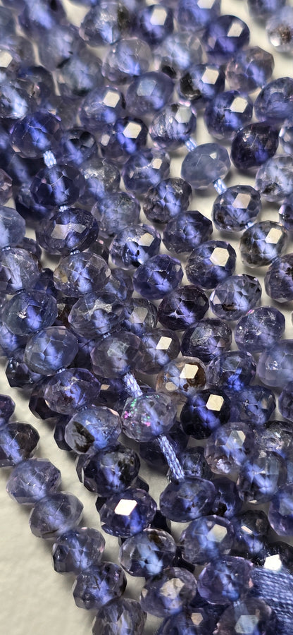 Iolite Rondelle Beads - Facet