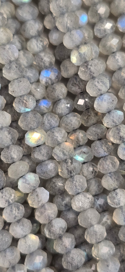 Labradorite Rondelle Beads - Facet