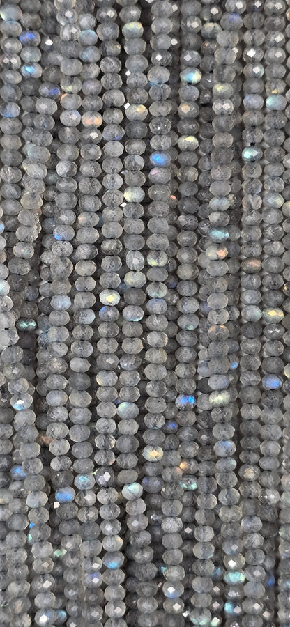 Labradorite Rondelle Beads - Facet