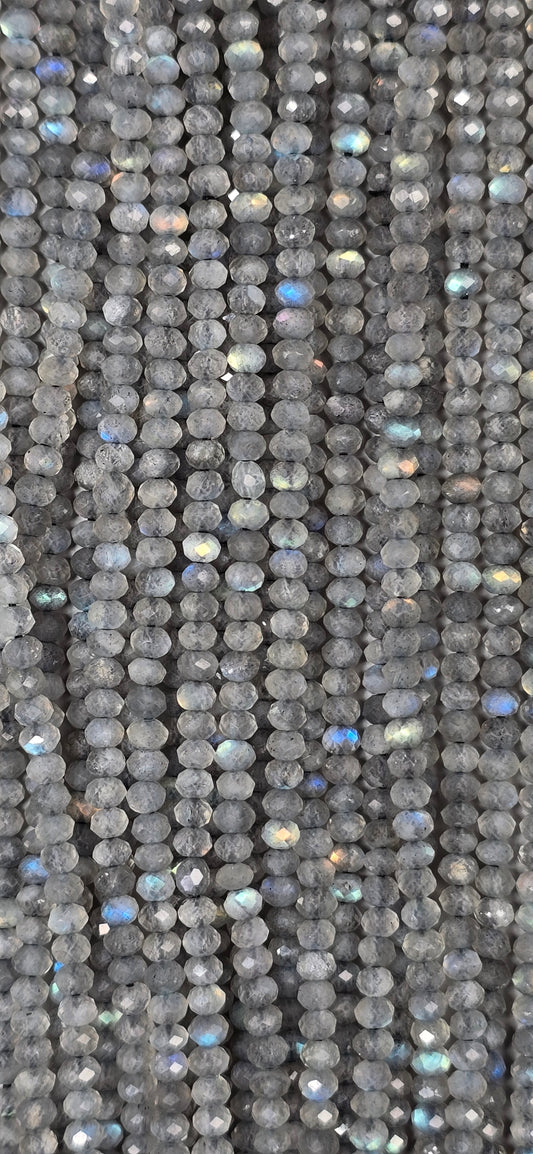 Labradorite Rondelle Beads - Facet