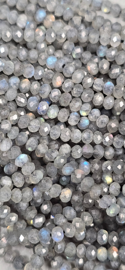 Labradorite Rondelle Beads - Facet